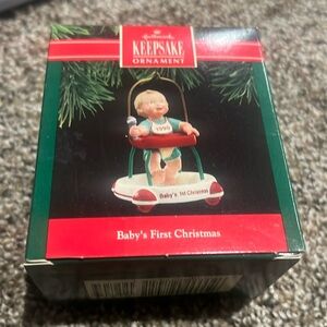 1990 vintage hallmark keepsake ornament “baby’s first Christmas”